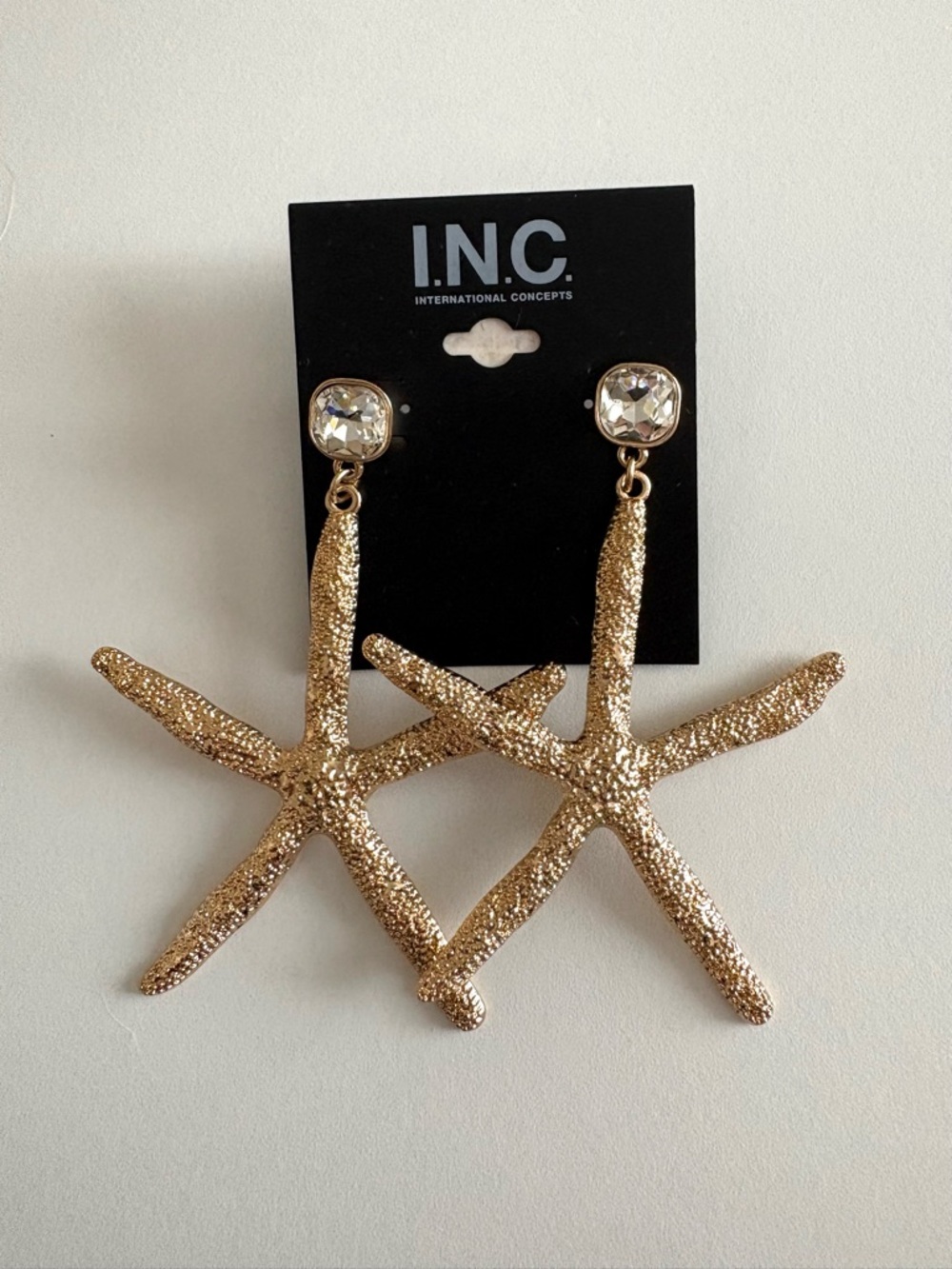 I.N.C. Beachy Gold Starfish Drop Earrings